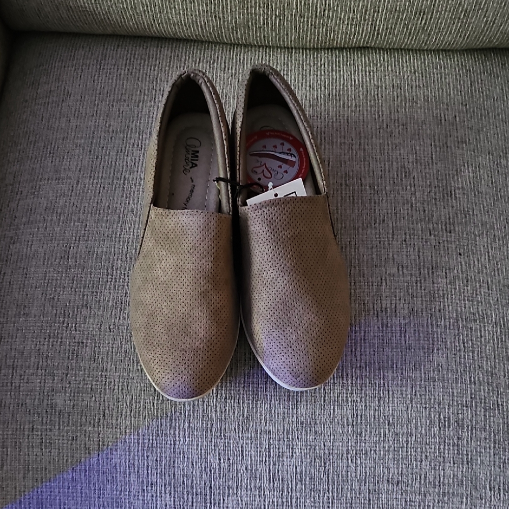 MIA Taupe Loafers Slip-On Shoes